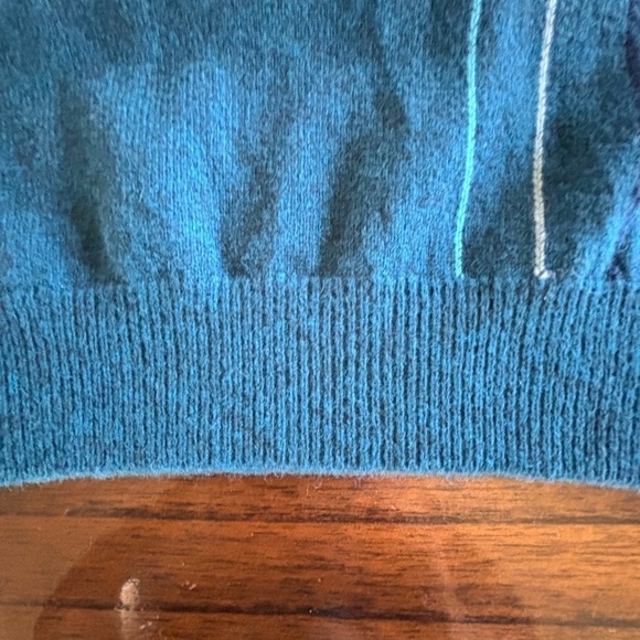 NWT Oxford 100% Lambswool v-neck men's sweater with retro design size EU44 - Picture 7 of 14